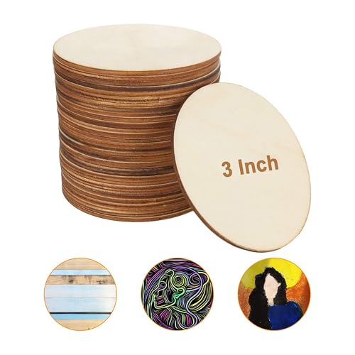 SWAGSTATION MDF Cutouts for Craft| Craft Material for Art and Craft kit for Adults and Kids|DIY Wood Materail for Craft Round Costers Blank 3 Inch 25 Pcs - Image 1
