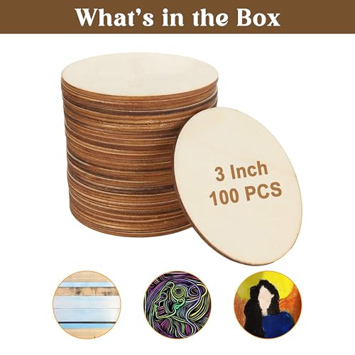 SWAGSTATION MDF Cutouts for Craft| Craft Material for Art and Craft kit for Adults and Kids|DIY Wood Materail for Craft Round Costers Blank 3 Inch 25 Pcs - Image 2