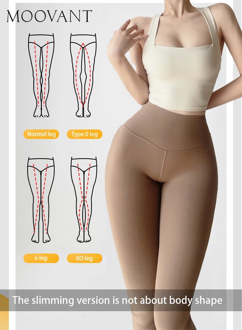 Moovant Bootcut Yoga Pants for Women, High Waist Belly Lift Hip Leggings, Slim-fit Casual Pants Trousers, Solid Color Sports Tights, Brown  - Image 3
