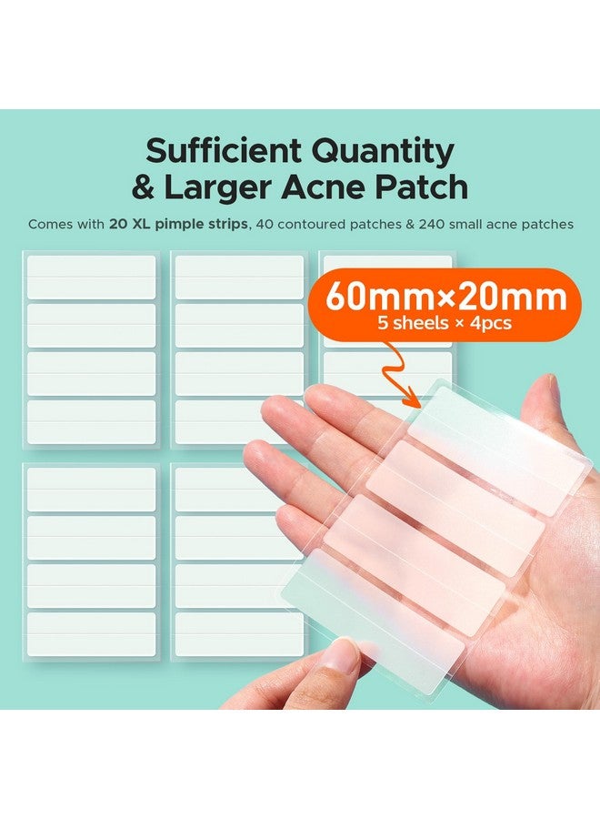 تي كيه تي كيه رقعة كبيرة لعلاج حب الشباب من تي كي تي كيه، رقعة كبيرة لعلاج حب الشباب، 60 × 20 مم، ضمادات كبيرة من الهيدروكولويد للجسم والجبهة والذقن والرقبة، رقعة هيدروكولويد (شريط، محدد، نقط، 5 مقاسات، 300 رقعة) - Image 2
