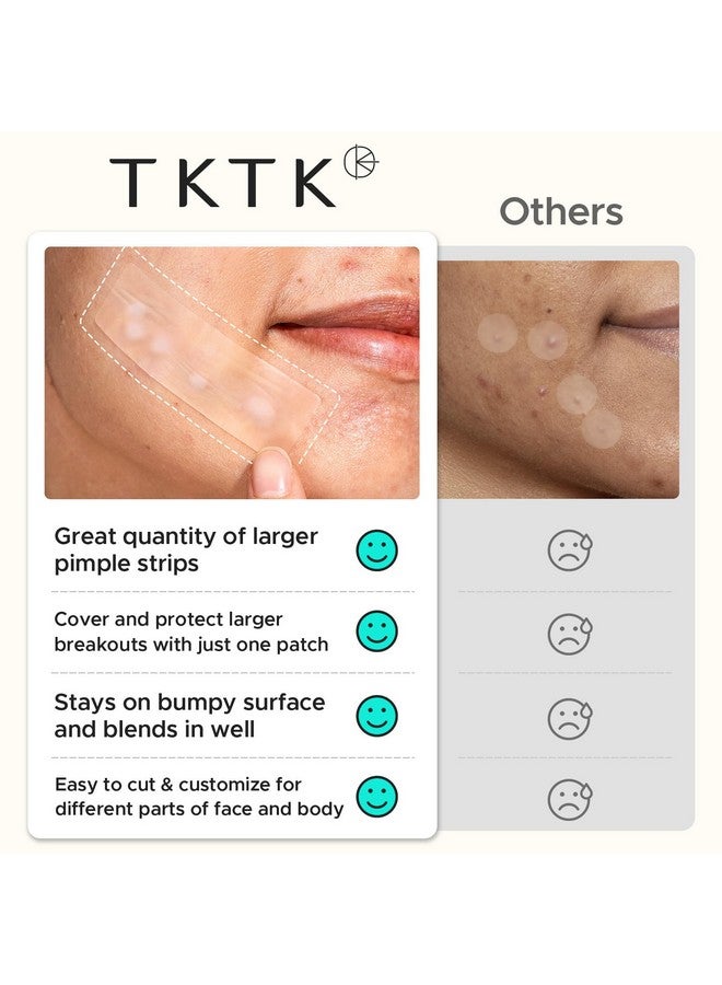 تي كيه تي كيه رقعة كبيرة لعلاج حب الشباب من تي كي تي كيه، رقعة كبيرة لعلاج حب الشباب، 60 × 20 مم، ضمادات كبيرة من الهيدروكولويد للجسم والجبهة والذقن والرقبة، رقعة هيدروكولويد (شريط، محدد، نقط، 5 مقاسات، 300 رقعة) - Image 5