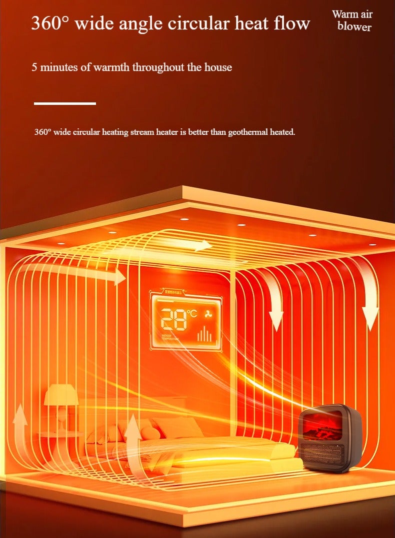 3000W PTC Ceramic Heater decorative fireplace heater digital room temperature  - Image 3