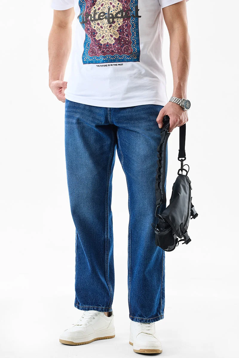 SNITCH Baggy Fit Clean Look Jeans