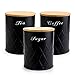 Fasmov 3 Pack Kitchen Canister Set, Coffee, Sugar, and Tea Storage Container Jars with Bamboo Lids for storing Sugar, - Image 2