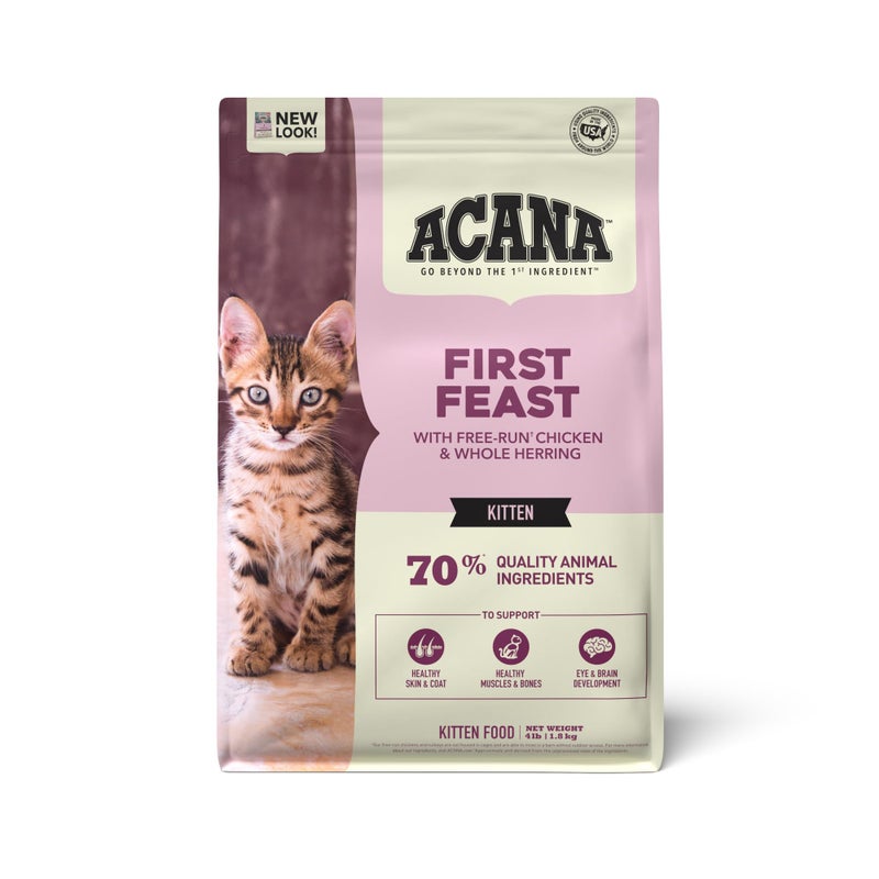 ACANA Dry Cat Food For Kittens First Feast Chicken and Fish 4lb Bag - Image 1