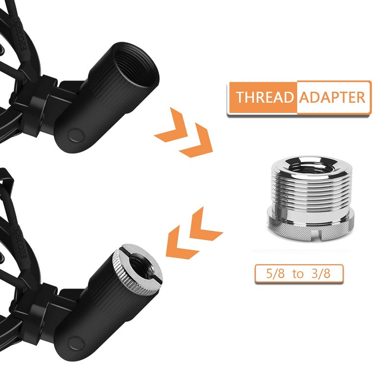 Boseen Microphone Shock Mount Mic Holder, Anti-Vibration Suspension Shock Mount Mic Holder Clip for 43mm-47mm Diameter Condenser Microphone - Image 3