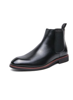 New Style Autumn/Winter Mens Chelsea Boots British Vintage Sharp Nose Short Boots Men Simple Business Suit Foot Short Boots Black
