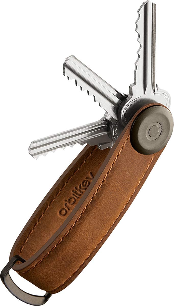 Orbitkey Crazy Horse Leather Key Organizer | Holds up to 7 Keys, Chestnut Brown - Image 1
