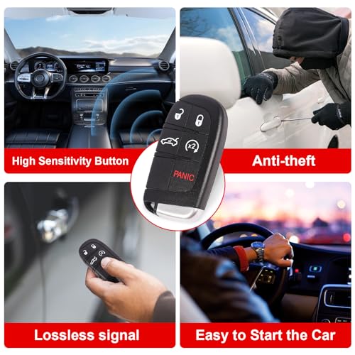 TXROMTZ Key Fob Replacement Compatible with 2011-2018 Chrysler 300 Dodge Charger 2015-2018 Challenger 2014-2016 Dart Smart Key Fob Remote Control Replaces M3N-40821302 433MHz 68155687AB 5 Buttons - Image 5