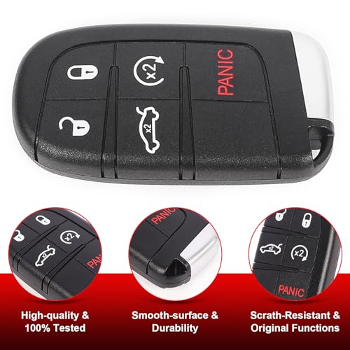 TXROMTZ Key Fob Replacement Compatible with 2011-2018 Chrysler 300 Dodge Charger 2015-2018 Challenger 2014-2016 Dart Smart Key Fob Remote Control Replaces M3N-40821302 433MHz 68155687AB 5 Buttons - Image 4
