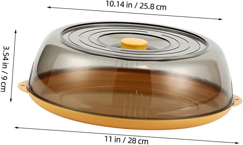 Uonlytech Meal Cover and Heat Preservation Food Lid Yellow Plastic Food Cover for Kitchen Dining Dustproof Vegetable and Bread 1-layer Protective Dome 2pcs for Home and Restaurant Use - Image 2