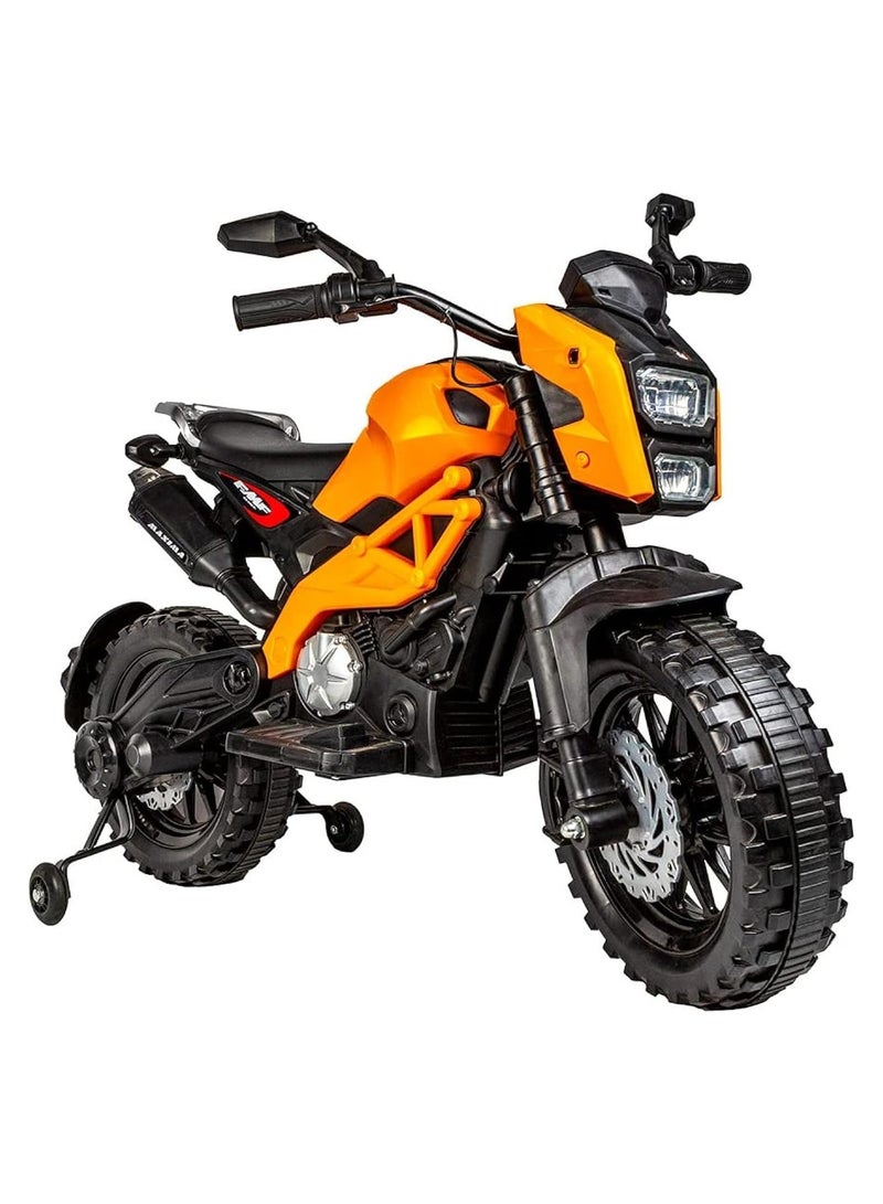 Amsham Toys Best Ride on Motorcycle Kids Style Bike - Orange 12V - Image 1