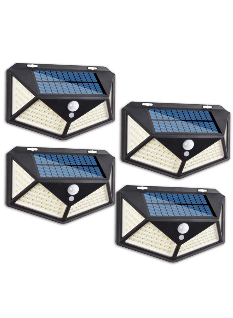 Solar Light Outdoor 114 LED Motion Sensor Lighting Garden Waterproof Security Lights for Wall Step Porch Patio Yard Driveway Pathway Pool (4 Packs, Cool White) - Image 1