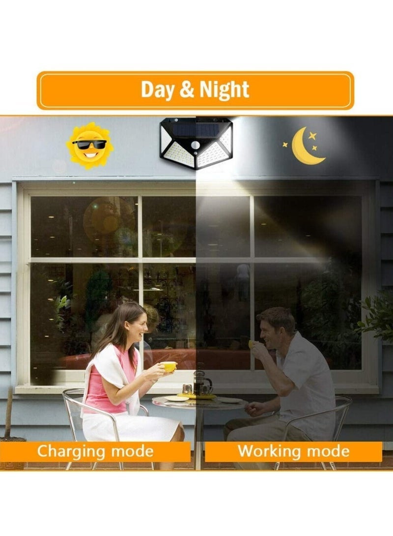 Solar Light Outdoor 114 LED Motion Sensor Lighting Garden Waterproof Security Lights for Wall Step Porch Patio Yard Driveway Pathway Pool (4 Packs, Cool White) - Image 5