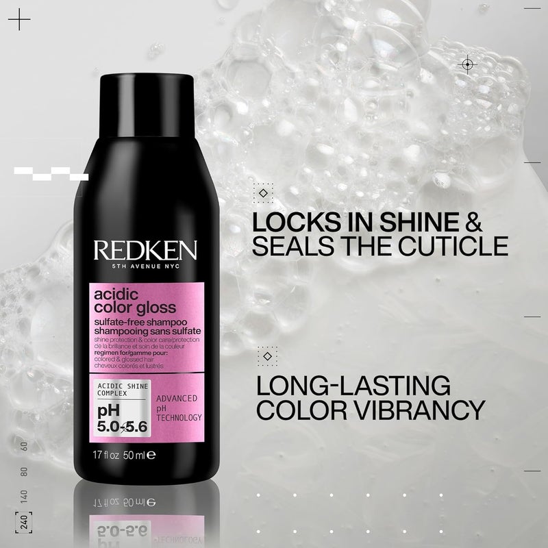 Redken Acidic Color Gloss Sulfate-Free Shampoo - Protects Vibrancy, Salon-Grade Hair Shine, For Color-Treated Hair, 1.7 Fl Oz - Image 3
