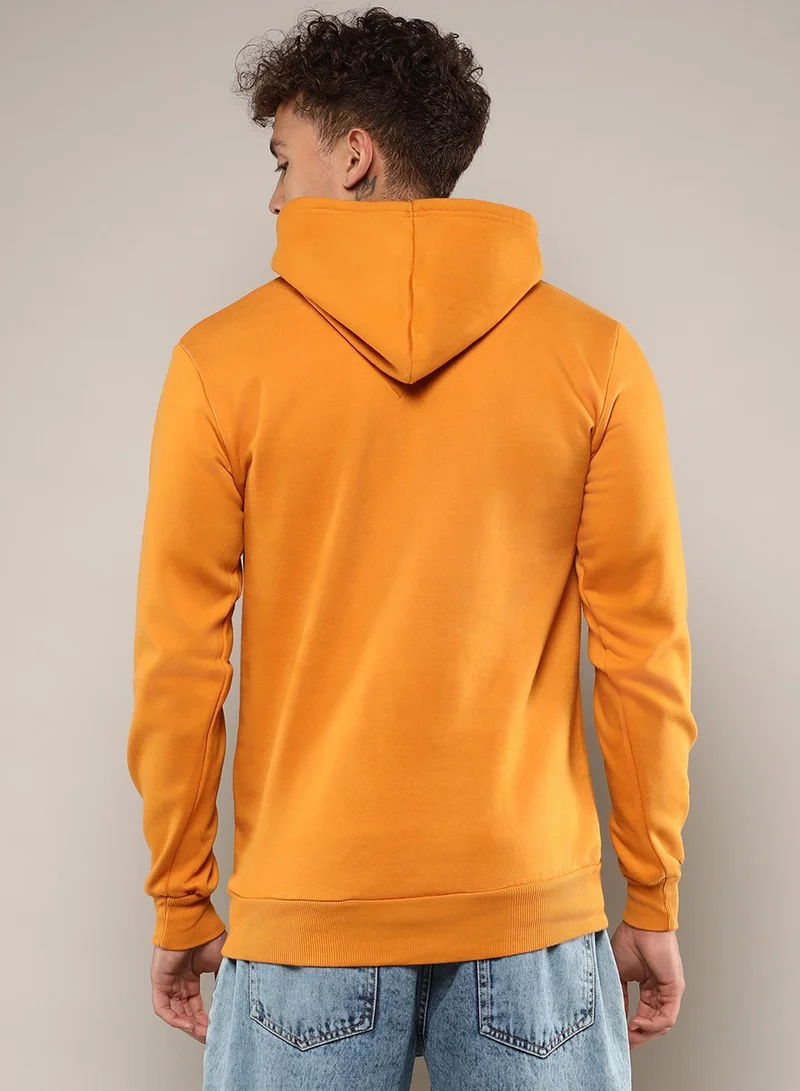 كامبوس سوترا Men's Mustard Yellow Inspire Hoodie With Kangaroo Pocket