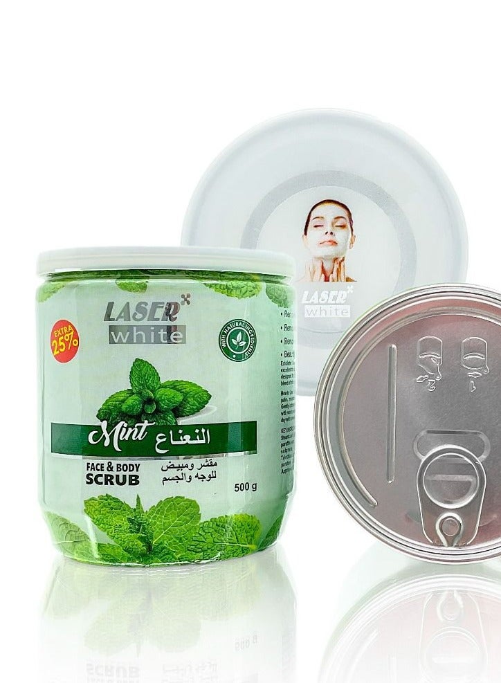 Laser White Mint Face & Body Scrub & Whitening 500g - Image 1