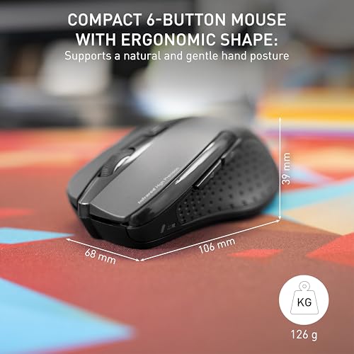 Cherry MW 3000 Wireless Mouse 2.4 GHz w/Nano USB Receiver, Black (UW7691) - Image 3