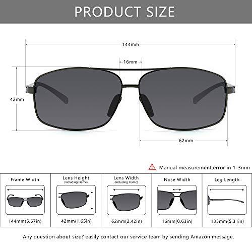 SUNGAIT Ultra Lightweight Rectangular Polarized Sunglasses Men UV400 Protection SGT458QH-QMLV-6 - Image 5