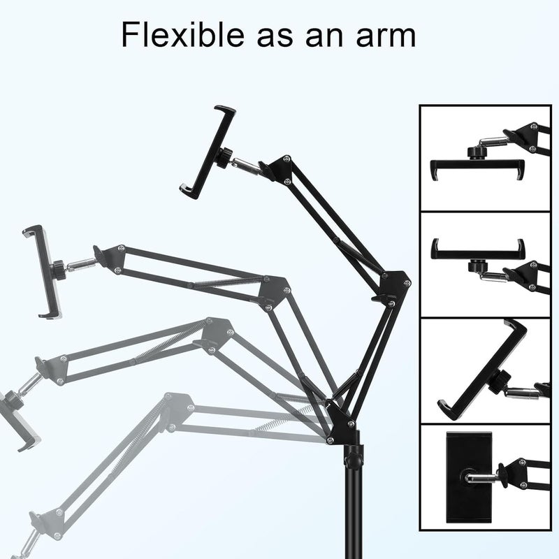 NIUB Tablet Floor Stand, Adjustable Universal 360 degree Rotatable Metal Tablet Holder, Phone Stand for iPad/iPhoneX/iPad Pro or Other 4.5~12.9 Inches Devices (White) - Image 5