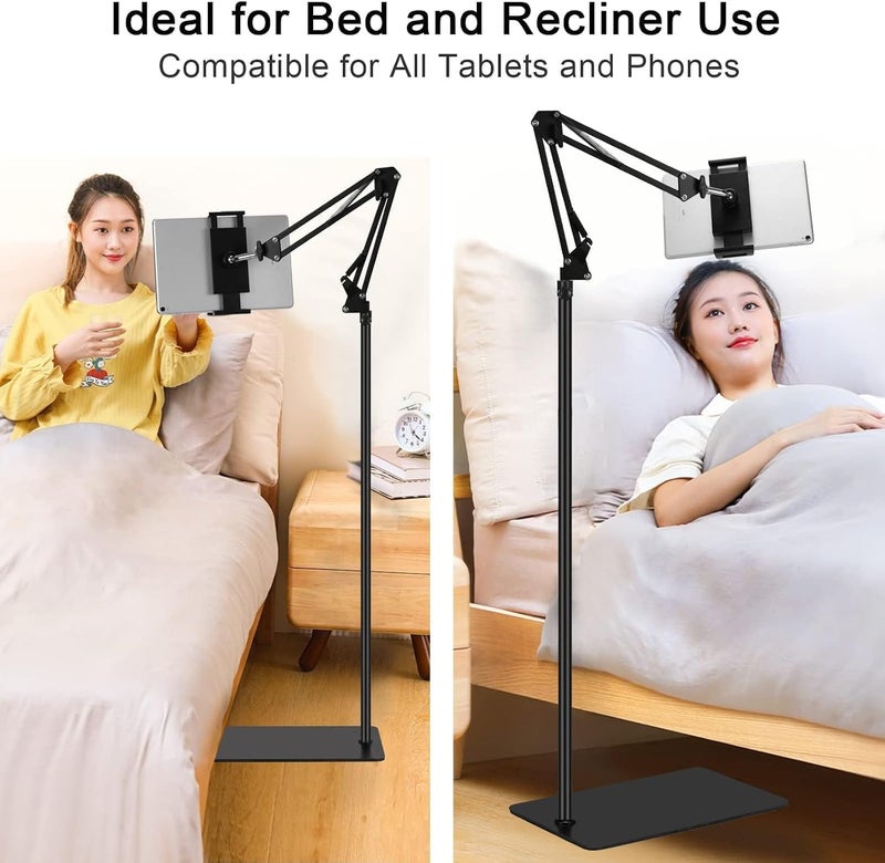 NIUB Tablet Floor Stand, Adjustable Universal 360 degree Rotatable Metal Tablet Holder, Phone Stand for iPad/iPhoneX/iPad Pro or Other 4.5~12.9 Inches Devices (White) - Image 2