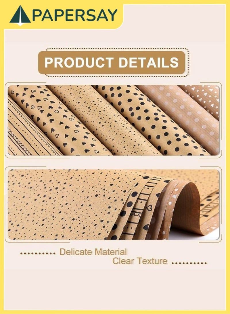  طائرة ورقية 6 أوراق ورق تغليف الهدايا مع الملحقات، ورق تغليف هدايا العطلات، ورق تغليف هدايا عيد الميلاد DIY، ورق تغليف الهدايا لأعياد الميلاد، العطلات، الزفاف، الحفلات، تغليف هدايا الأطفال (70 سم × 50 سم) - Image 4