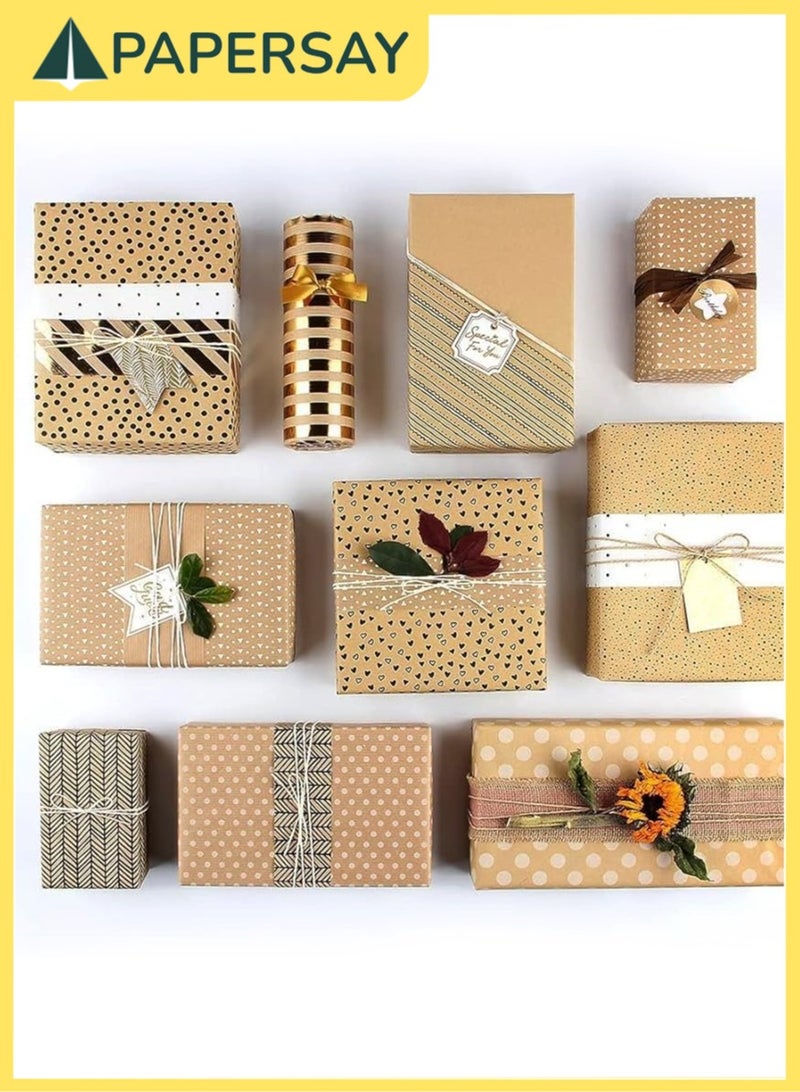  طائرة ورقية 6 أوراق ورق تغليف الهدايا مع الملحقات، ورق تغليف هدايا العطلات، ورق تغليف هدايا عيد الميلاد DIY، ورق تغليف الهدايا لأعياد الميلاد، العطلات، الزفاف، الحفلات، تغليف هدايا الأطفال (70 سم × 50 سم) - Image 5