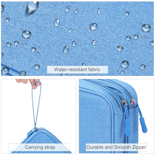 FYY Electronic Organizer, Extra Large Travel Cable Organizer Bag Pouch Portable Waterproof Double Layers All-in-One Storage Bag for iPad, Cable, Power Bank, Laptop Charger for Office/Home, Cyan - Image 4