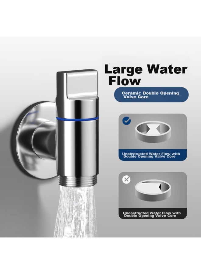 Pollock Washing Machine Faucet Detachment Automatic Shut-off Valve Dedicated Water Pipe Connector, 4 Points Stainless Steel Angle Valve, Jfxyj3sus - Image 2