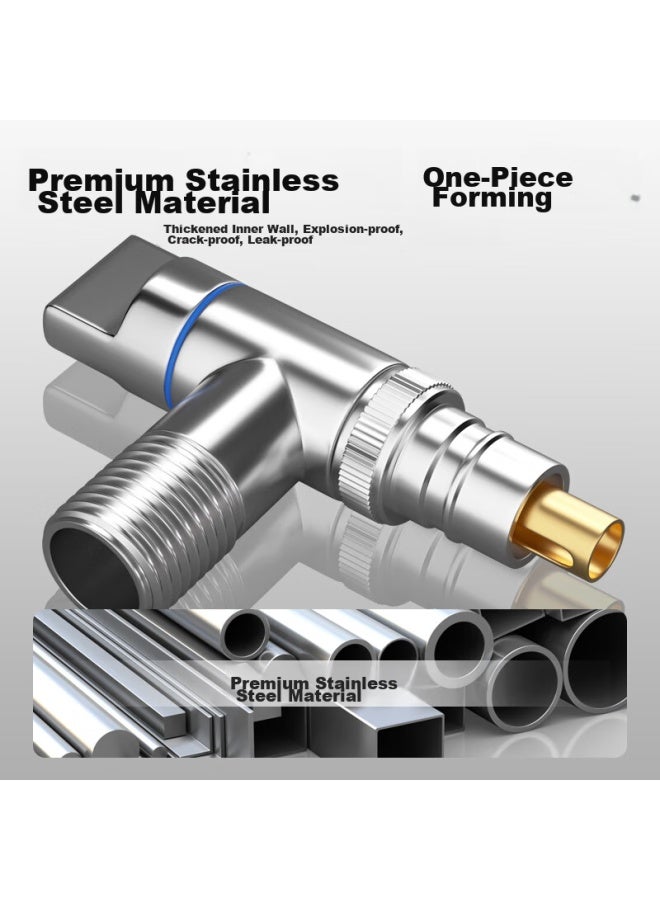 Pollock Washing Machine Faucet Detachment Automatic Shut-off Valve Dedicated Water Pipe Connector, 4 Points Stainless Steel Angle Valve, Jfxyj3sus - Image 5