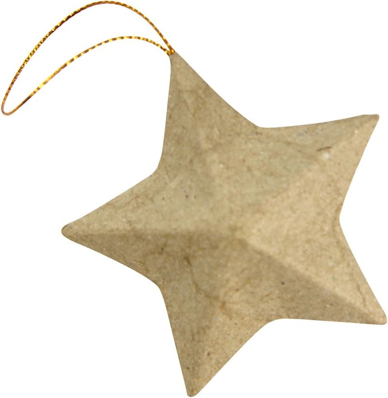DÃ©copatch Mache Star to Hang, 3 x 8 x 8 cm, Brown, 5 Pack - Image 2