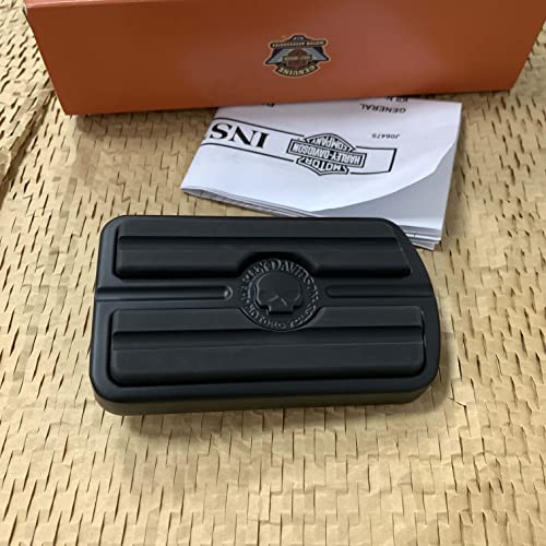 PHEOZIO Large Brake Pedal Pad Cover Compatible for Harley Davidson FLD FL Softail Touring Trike Willie G Skull 50600344 Black - Image 1