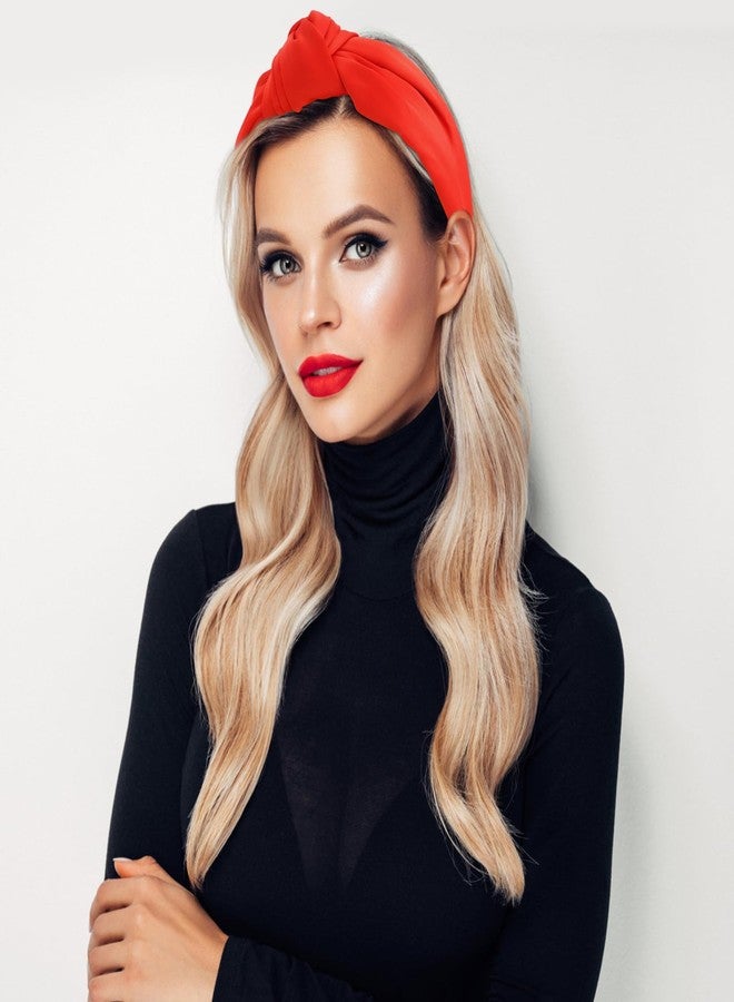 VELSCRUN Headband 2 Pack Black, Red - Wide Knotted Headbands for Women. Non Slip Hair Bands, Silk Satin Hair Accessories. Fashion Hair Styling Accessories. Ideal Gift for Sisters, Girls, Women. - Image 2