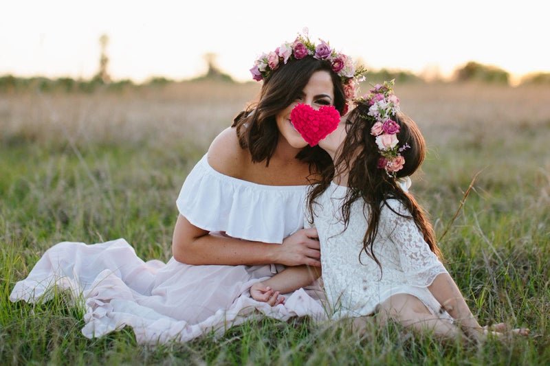 Vivivalue Rose Flower Crown Boho Flower Headband Hair Wreath Floral Headpiece Halo with Ribbon Wedding Party Festival Photos Pink - Image 5