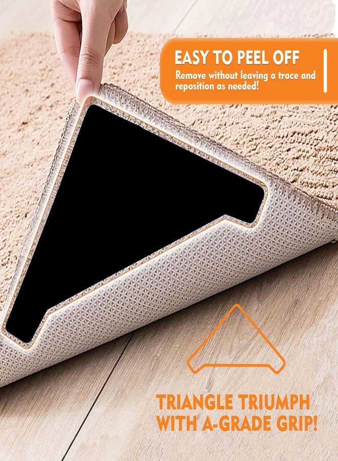 DEVOGUE® 16PCS Rug Gripper Tape Dual Sided Washable & Removable Prevent Curling Corner Carpet Tape - Keep Rug in Place Non Slip Adhesive Rug Tape for Hardwood Floors and Tile - Image 4