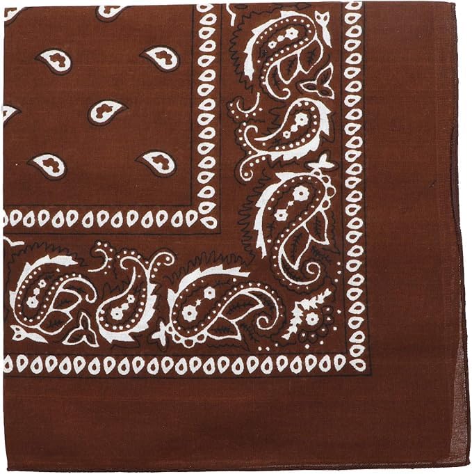 DIKHAWA Unisex Soft Breathable Cotton Paisley Printed Cowboy Bandanas,Headband,Scarf (BROWN_50CM X 50CM_Pack of 1) - Image 5