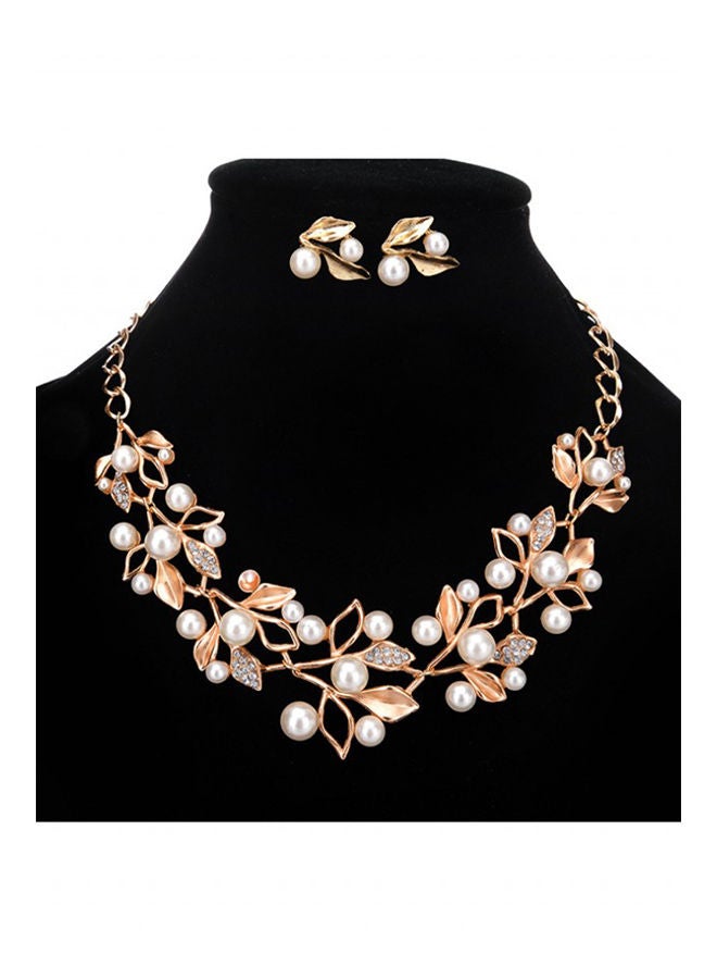 NIBEMINENT Pearl Pendant Necklace Jewelry Set - Image 2