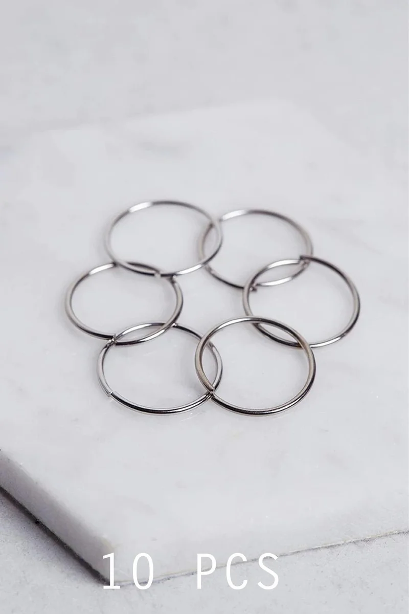 باهلس 10-Piece Silver Hair Earring Clasp Set