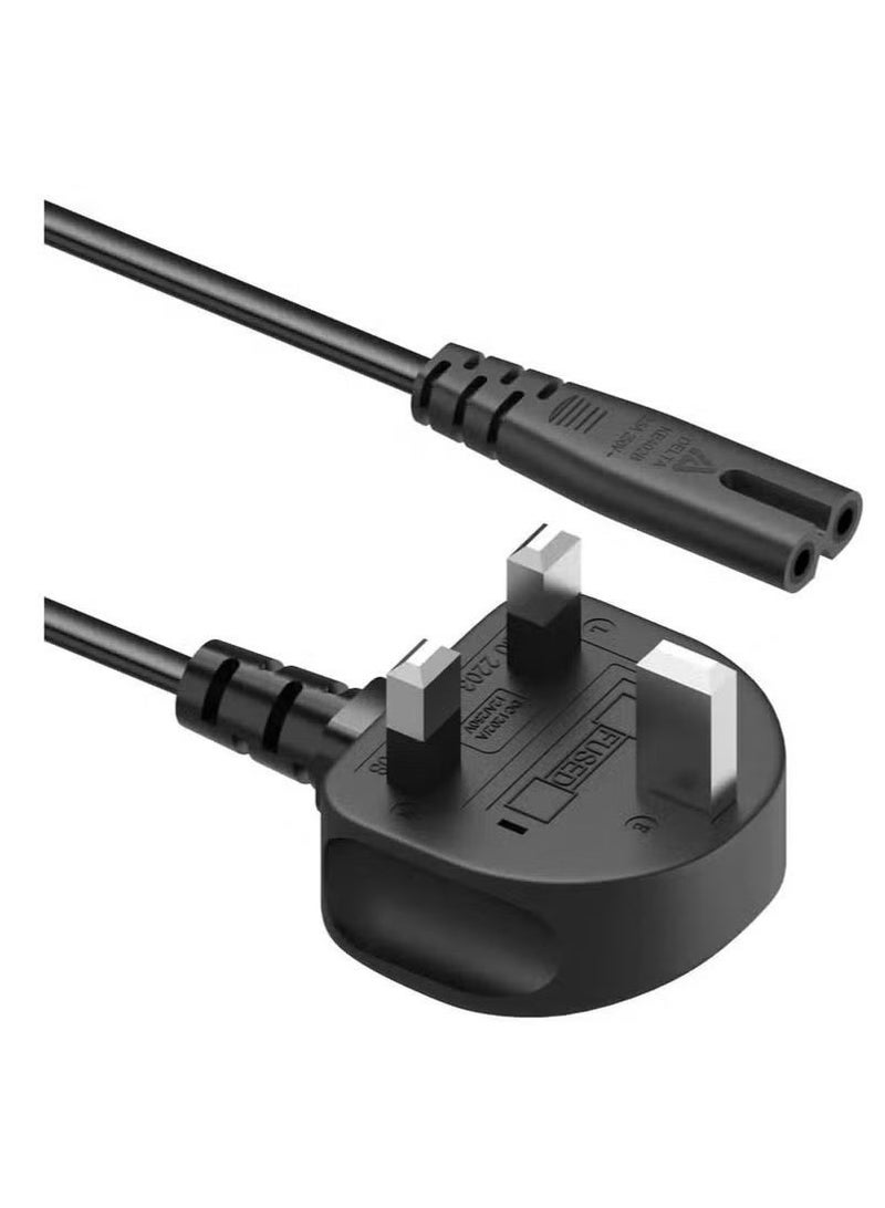 ELTRAZONE 2-Prong AC Power Cord Cable – 5FT Universal Replacement Wall Plug for Samsung, LG, Sony, TCL TVs | Compatible with PS3, PS4, PS5, Xbox, HP Printers, Monitors & More | Durable 2-Slot Figure-8 Connector | Safe & Portable Cable for Home, Office & Travel Use – Black - Image 3