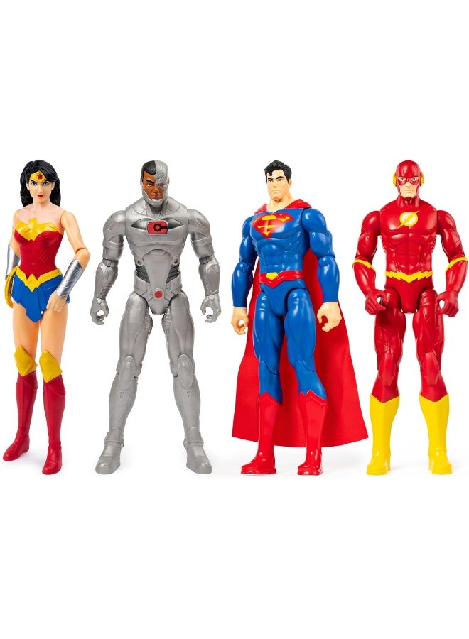DC DC Comics 12-inch Action Figure 4-Pack with Superman, The Flash, Wonder Woman and Cyborg - Image 1