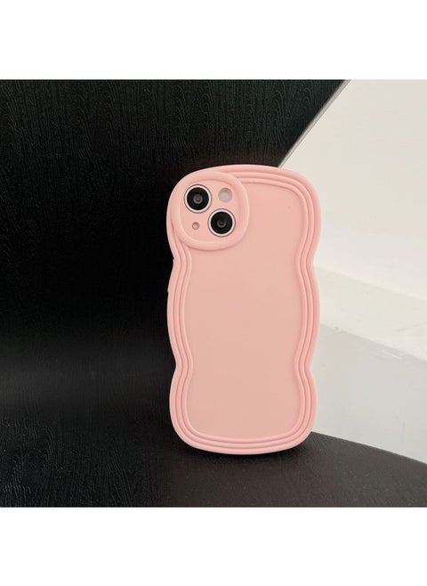 Ins Niche Wind Wave Edge IPhone16/15Pro Max Apple 14/13 Mobile Phone Case Soft Case-Color:KD Oil Injection Wavy Edge Pink-Applicable Model:xr (without Packaging)