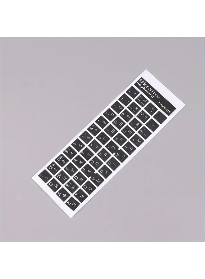 Ukrainian Keyboard Sticker 1pc Durable PVC Laptop Accessory Black Transparent White Blue Red Black Letters Randomly Shipped Version For PC Notebook - Image 3
