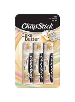 chapstick أنابيب مرطب الشفاه بنكهة Cake Batter Limited Edition، مرطب للشفاه للعناية بالشفاه، 0.15 أونصة (عبوة من 3 قطع)  - Image 2