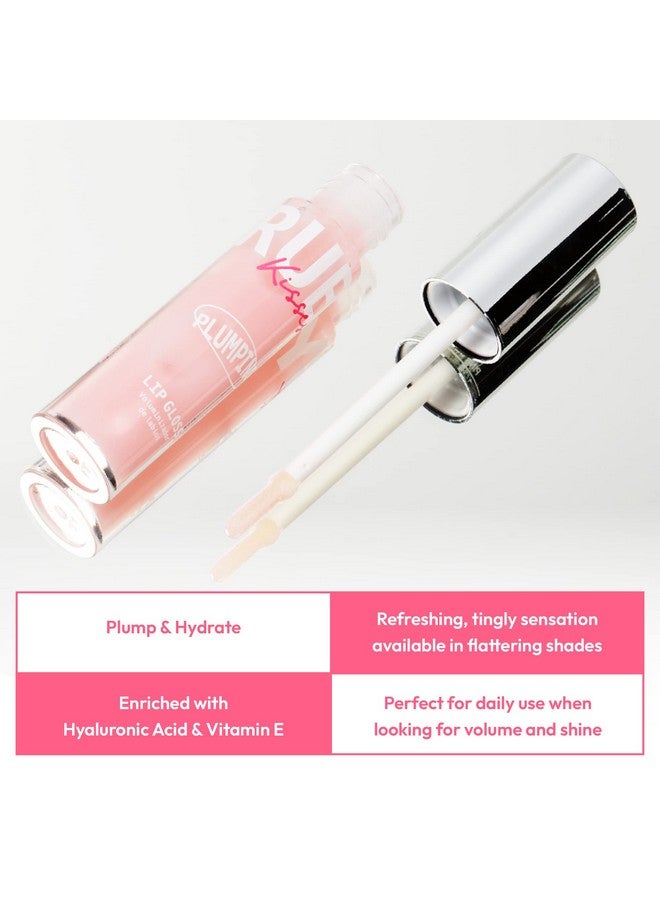 Ruby Kisses Plumping Lip Gloss Hydrating Voluminous High Shine Cruelty Free Lip Plumper Smoothing Instinct Lip Maximizer 4 Colors 0.15 Fl Oz. (Pink Glacier) - Image 4