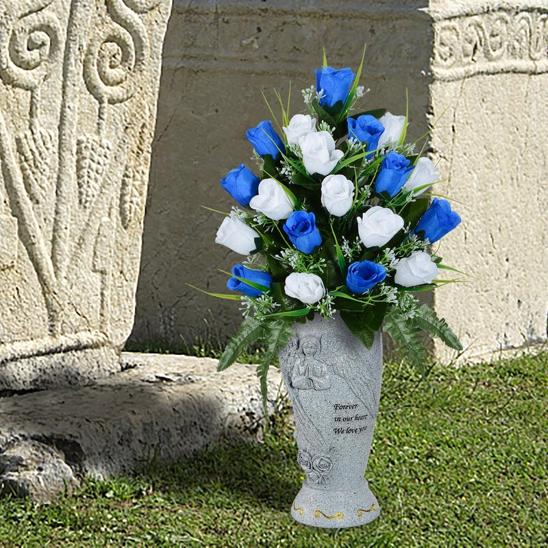 XONOR Cemetery Vase, Memorial Grave Vase with Ground Spikes, Angel Vases for Artificial Flowers, Grave Flowers Holder for Cemetery Headstone (1Piece, Flowers are NOT Included) - Image 5