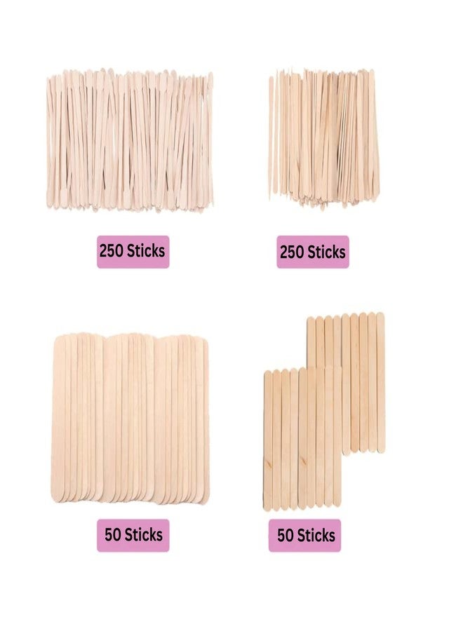 Mibly 4 Style Pack of 600 Assorted Wooden Wax Sticks for Body Legs Face and Small Medium Large Sizes Eyebrow Waxing Applicator Spatulas for Home and Spa Usage (Assorted Pack of 600) - Image 3
