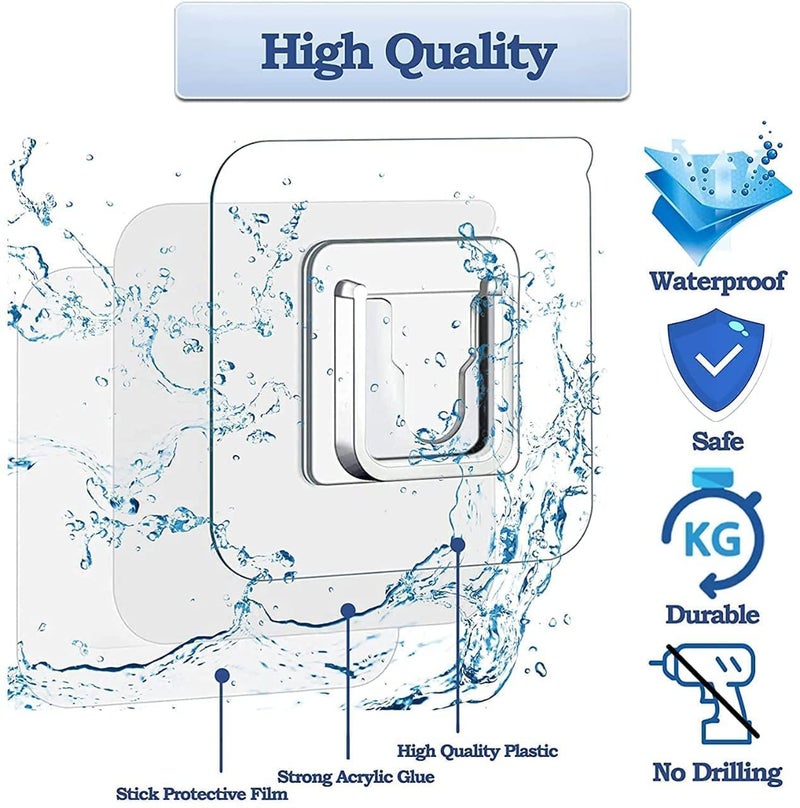 Dkriva Dkriva Self Adhesive MaleFemale Wall Hooks Magic Transparent Sticker Hooks for Hanging Mobile Case Spike Guards Toilet Brush Photo Frames Bathroom Kitchen AccessoriesMaleFemale5 Pair  - Image 5