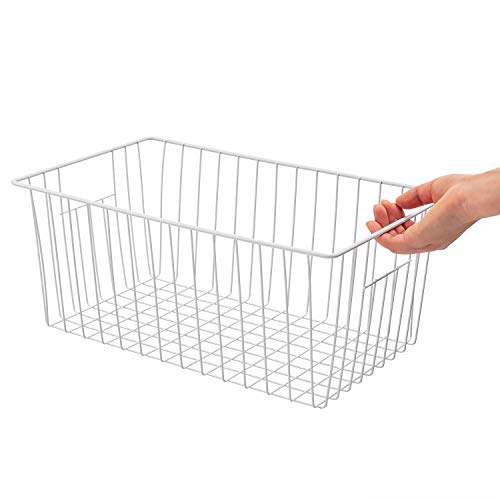 lonpute Large Wire Storage Baskets Freezer Baskets Organizer, Refrigerator Metal Wire Storage Divider, Wire Storage Basket with Handles for Kitchen, Pantry, Cabinet, Closets - Set of 3 (3, 16in x 10in x 7in) - Image 3