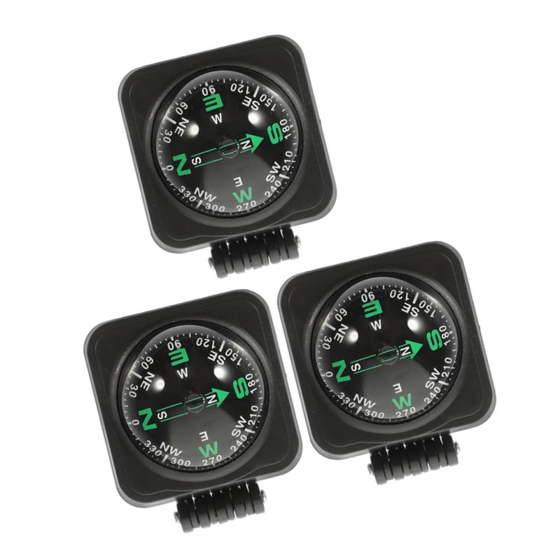 Adjustable Mini Car Compass 3 Pack Dashboard Mount for Outdoor Navigation Auto Accessory - Image 2