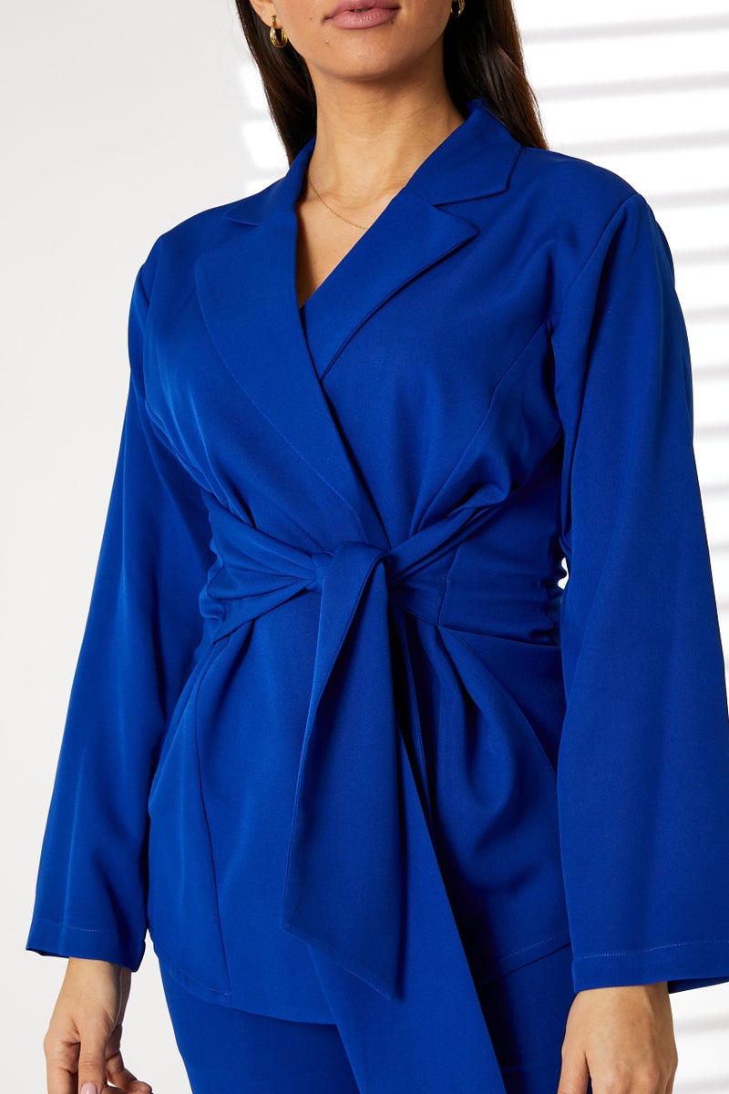 Moistreet Tie Detailed Blazer And Pants Set - Image 4